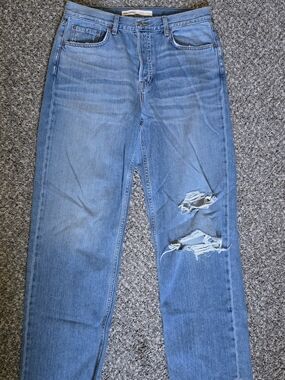 GRLFRND Light Blue Low Rise Boyfriend Ripped Jeans